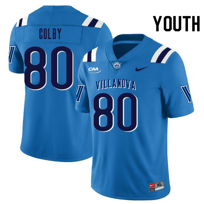 Youth #80 Chris Colby Villanova Wildcats College Football Jerseys Stitched Sale-Light Blue